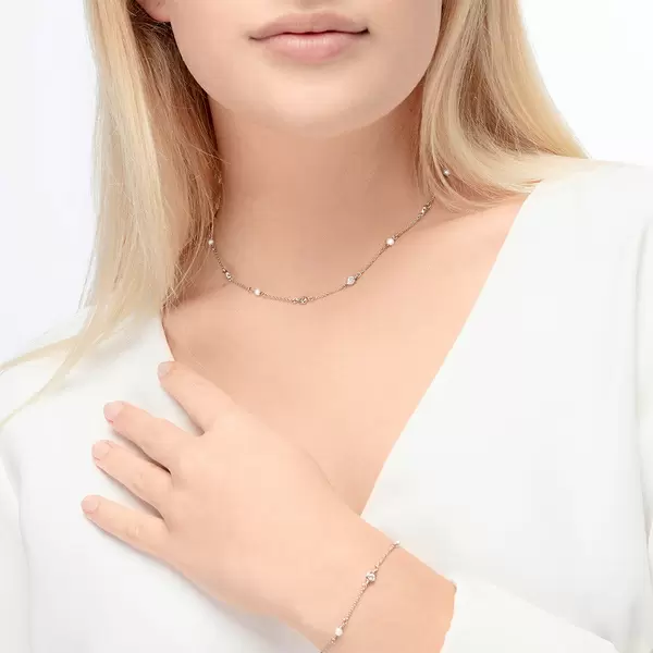 Leaf Jewelry Halskette Pure Mit Süßwasserzuchtperlen, 925 Sterlingsilber