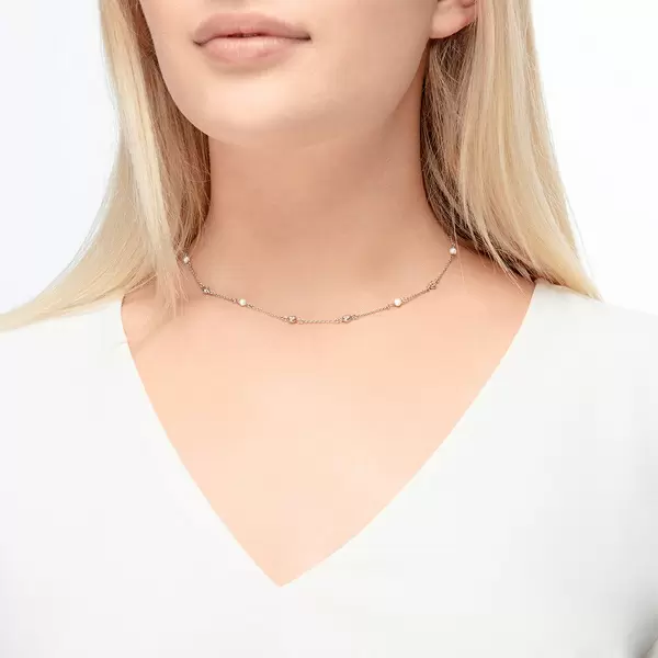 Leaf Jewelry Halskette Pure Mit Süßwasserzuchtperlen, 925 Sterlingsilber