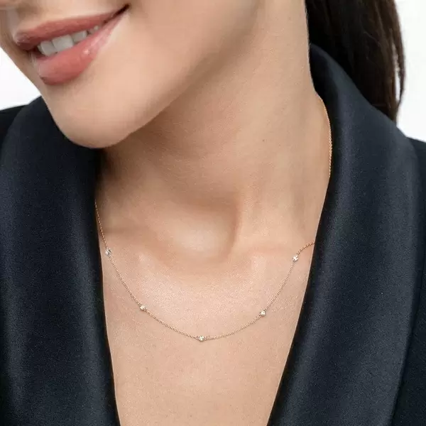 Leaf Jewelry Halskette Pure Quintruple Diamant, 18K Gelbgold