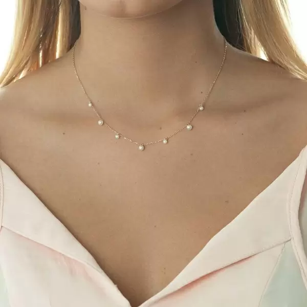 Leaf Jewelry Halskette Rain Drop, 18 K Roségold Vergoldet, Perle