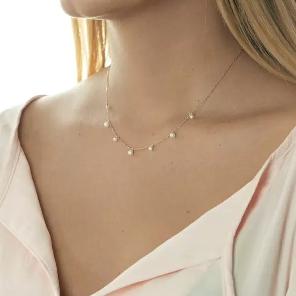 Leaf Jewelry Halskette Rain Drop, 18 K Roségold Vergoldet, Perle