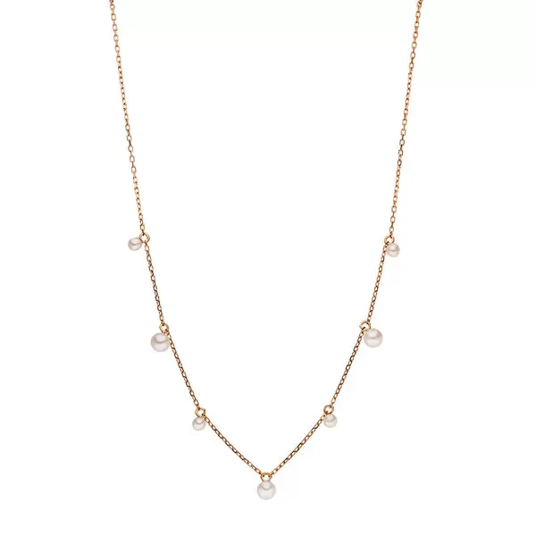 Leaf Jewelry Halskette Rain Drop, 18 K Roségold vergoldet, Perle