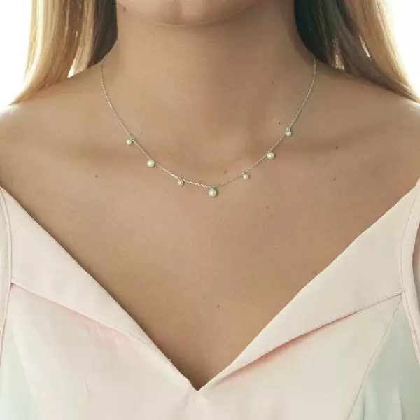 Leaf Jewelry Halskette Rain Drop, 925 Sterlingsilber, Perle