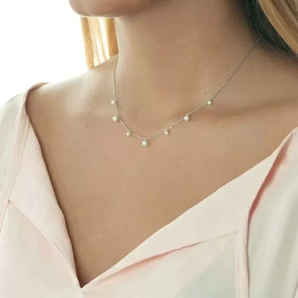 Leaf Jewelry Halskette Rain Drop, 925 Sterlingsilber, Perle