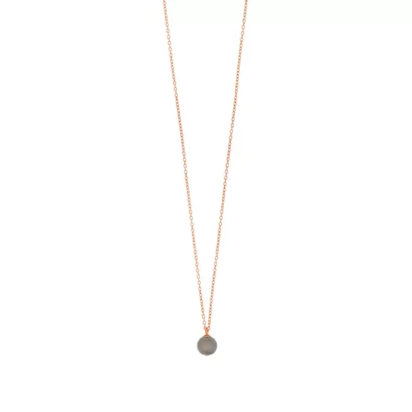 Leaf Jewelry Halskette Rain Drop, Labradorit, 18 K Roségold vergoldet