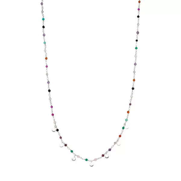 Leaf Jewelry Halskette Rainbow, 925 Sterlingsilber, Multi Gems