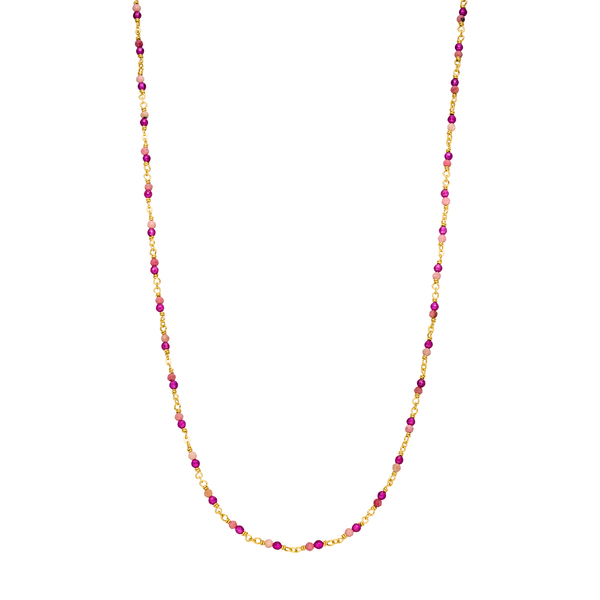 Leaf Jewelry Halskette Rubin, 18 K Gelbgold Vergoldet