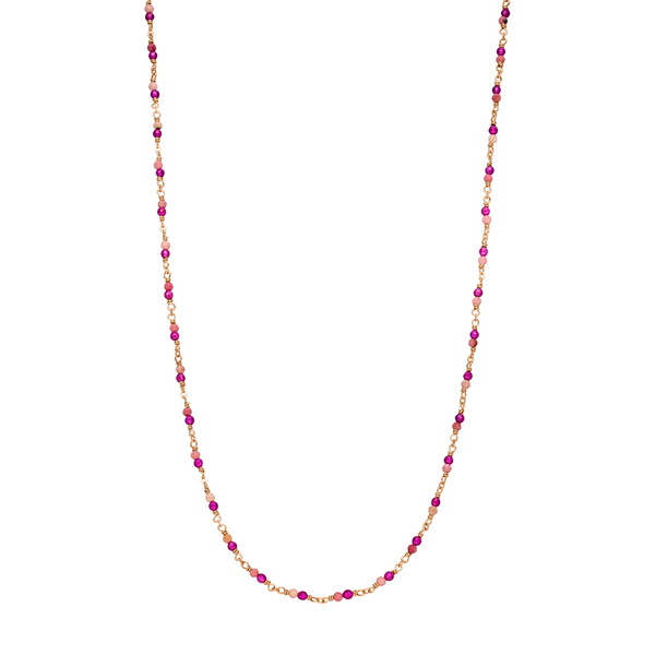 Leaf Jewelry Halskette Rubin, 18 K Rosegold Vergoldet