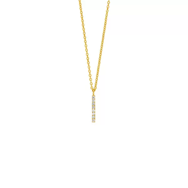 Leaf Jewelry Halskette Small Bar, Diamant, 14 K Gelbgold