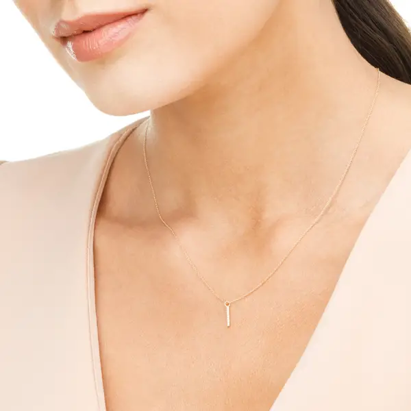 Leaf Jewelry Halskette Small Bar, Diamant, 14 K Gelbgold