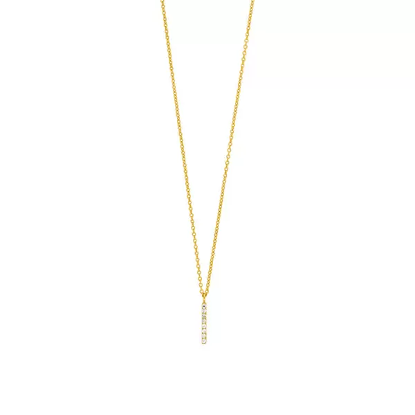 Leaf Jewelry Halskette Small Bar, Diamant, 14 K Gelbgold