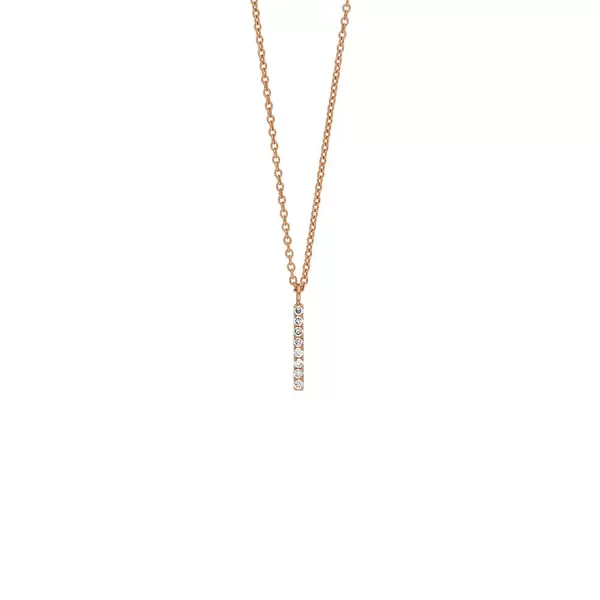 Leaf Jewelry Halskette Small Bar, Diamant, 14 K Rosegold