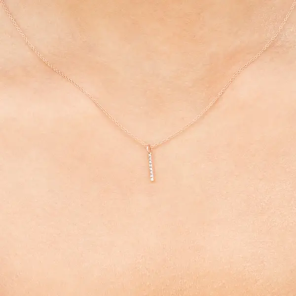 Leaf Jewelry Halskette Small Bar, Diamant, 14 K Rosegold