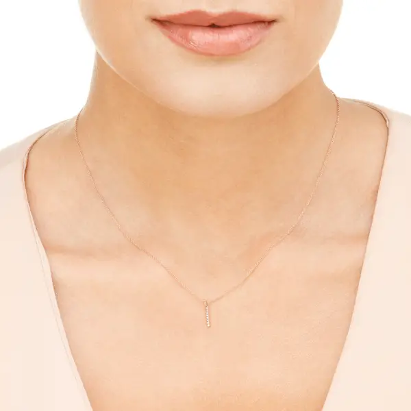 Leaf Jewelry Halskette Small Bar, Diamant, 14 K Rosegold
