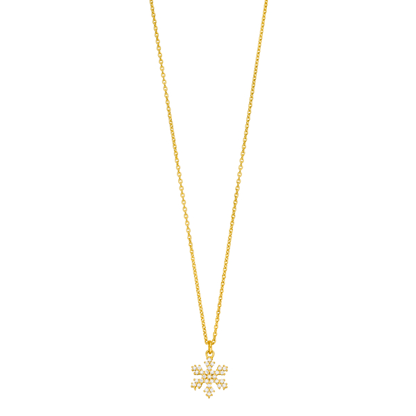 Leaf Jewelry Halskette Snowflake, 18 K Gelbgold Vergoldet
