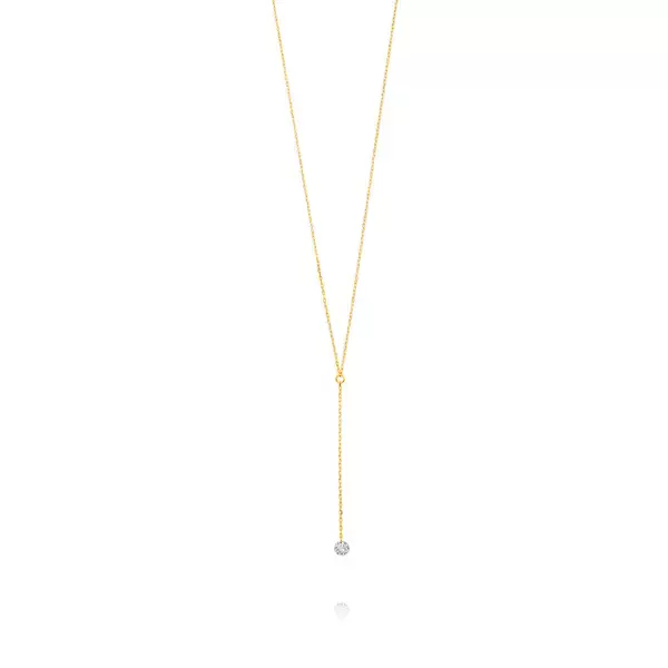 Leaf Jewelry Halskette Y-Pure Diamant, 18 K Gelbgold