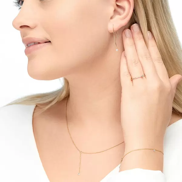 Leaf Jewelry Halskette Y-Pure Diamant, 18 K Gelbgold