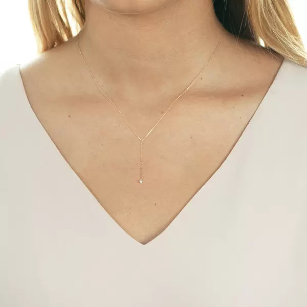 Leaf Jewelry Halskette Y-Pure Diamant, 18 K Rosegold