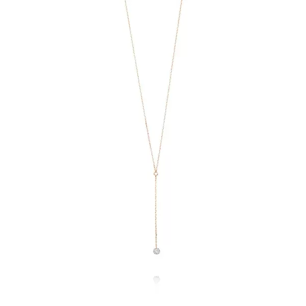 Leaf Jewelry Halskette Y-Pure Diamant, 18 K Rosegold