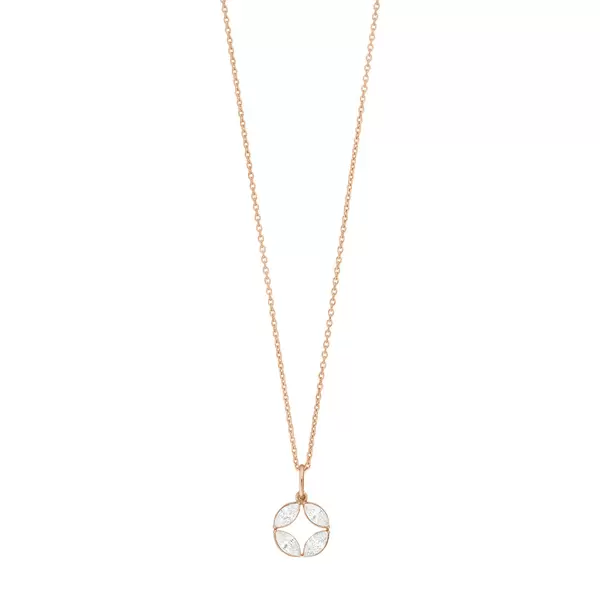 Leaf Jewelry Halskette Zirkonia Flower, 18 K Rosegold Vergoldet