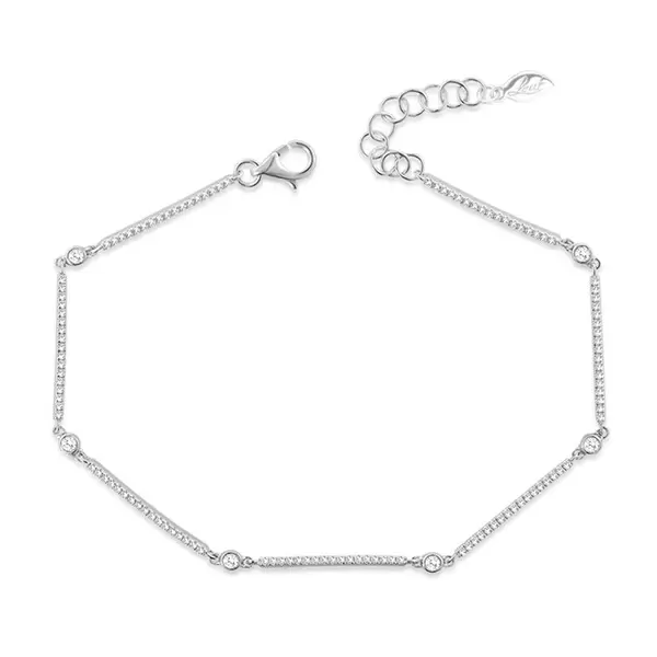 Leaf Jewelry Armband Bar, 18K Weissgold, Diamanten