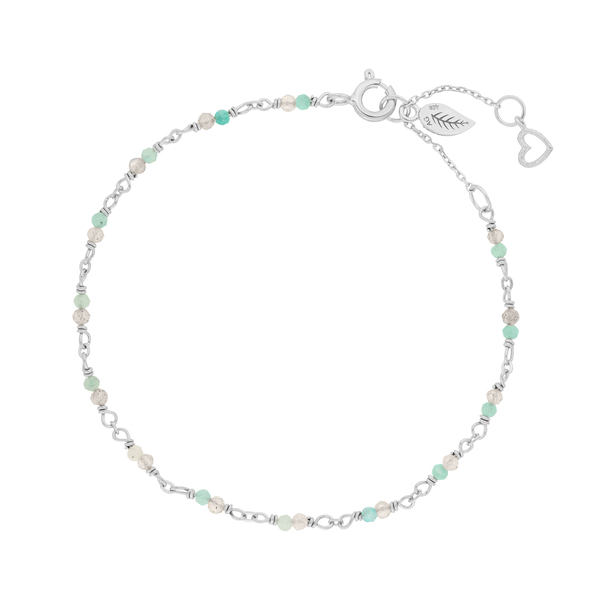 Leaf Jewelry Armkette Amazonit, 925 Sterlingsilber