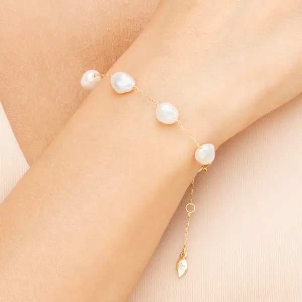 Leaf Jewelry Armkette Barock Pearls, 14K Gelbgold