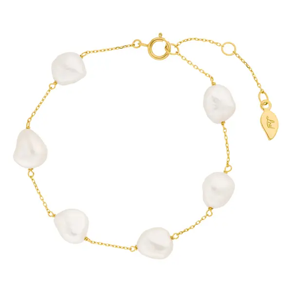 Leaf Jewelry Armkette Barock Pearls, 14K Gelbgold