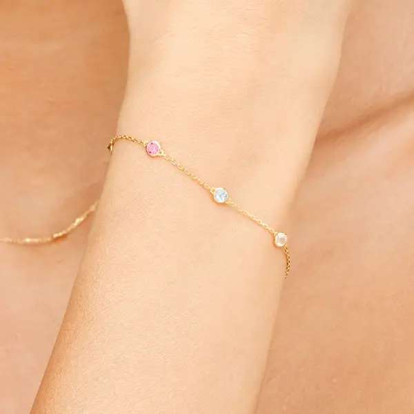 Leaf Jewelry Armkette Fine Gems, 14K Gelbgold