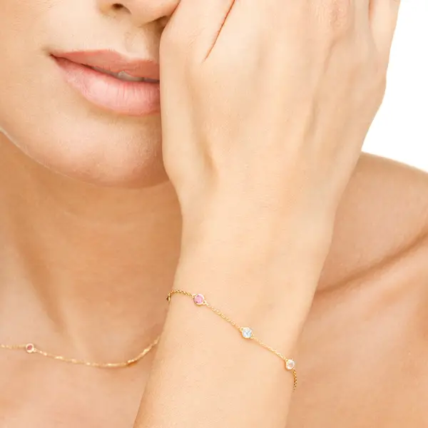 Leaf Jewelry Armkette Fine Gems, 14K Gelbgold