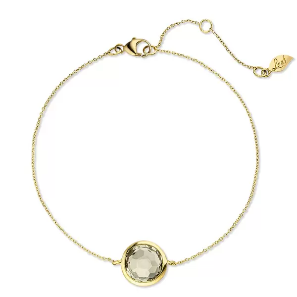 Leaf Jewelry Armkette Green Amethyst, 14 K Gelbgold