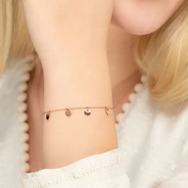 Leaf Jewelry Armkette Platelet, 14 K Rosegold