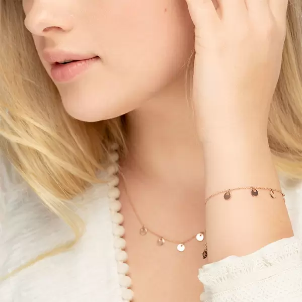 Leaf Jewelry Armkette Platelet, 14 K Rosegold