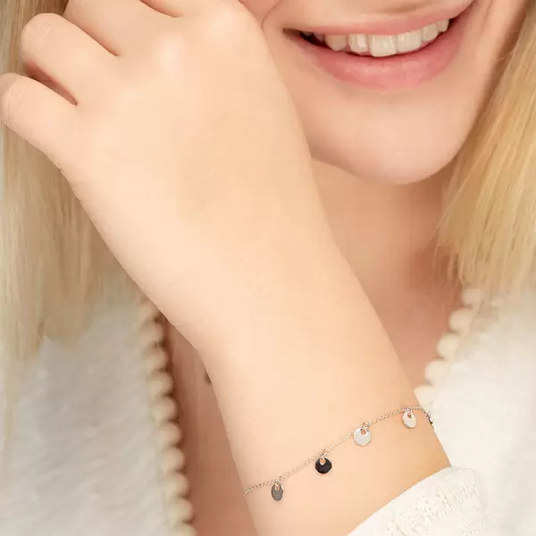 Leaf Jewelry Armkette Platelet, 14 K Weissgold