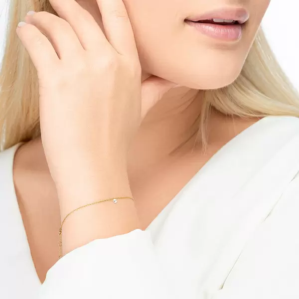 Leaf Jewelry Armkette Pure Diamanten, 18 K Gelbgold