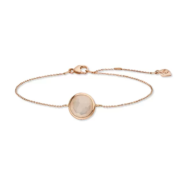 Leaf Jewelry Armkette Rosenquarz, 14 K Roségold