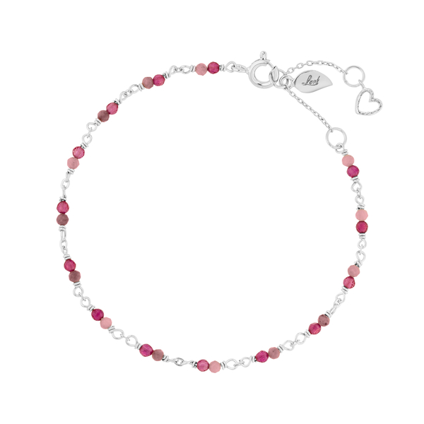 Leaf Jewelry Armkette Rubin, 925 Sterlingsilber