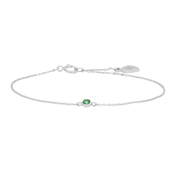 Leaf Jewelry Armkette Smaragd, 14K Weißgold