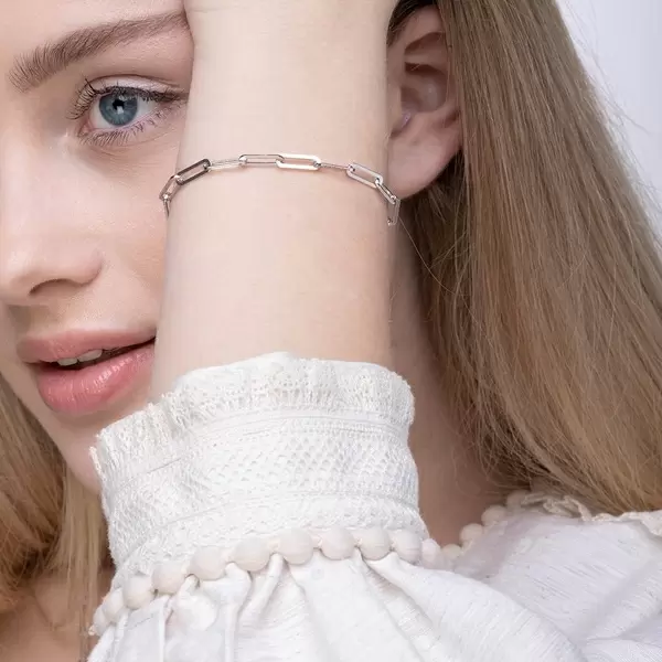 Leaf Jewelry Armkette Square, 925 Sterlingsilber