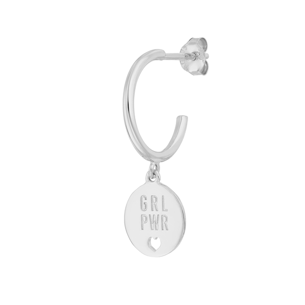 Leaf Jewelry Charity Single-Creole GRL PWR, Silber