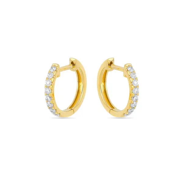 Leaf Jewelry Creole Mit Diamanten, 18K Gelbgold