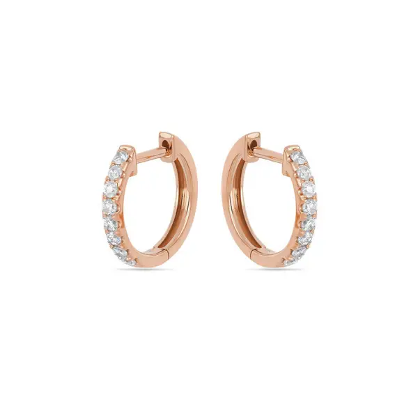 Leaf Jewelry Creole Mit Diamanten, 18K Rosegold