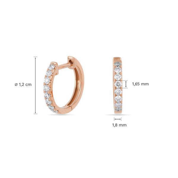 Leaf Jewelry Creole Mit Diamanten, 18K Rosegold