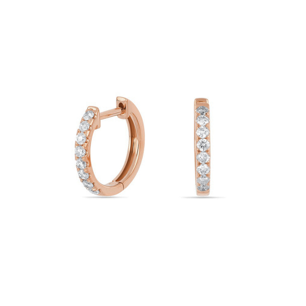 Leaf Jewelry Creole mit Diamanten, 18K Rosegold