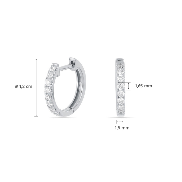 Leaf Jewelry Creole Mit Diamanten, 18K Weißgold