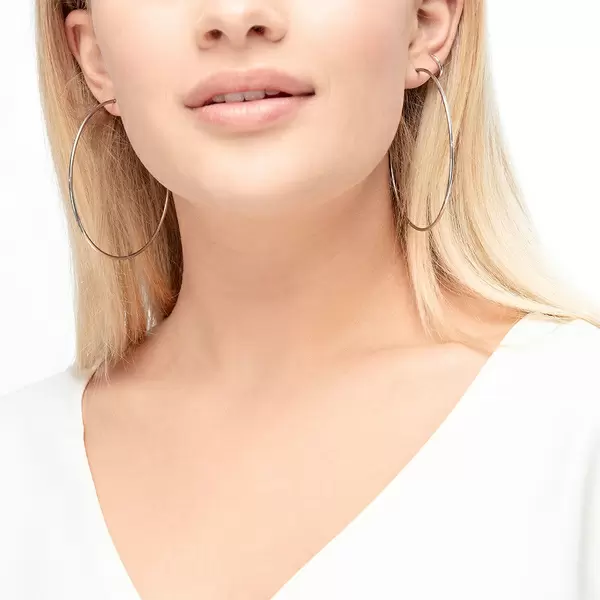 Leaf Jewelry Creole Pure, 70mm, 925 Sterlingsilber