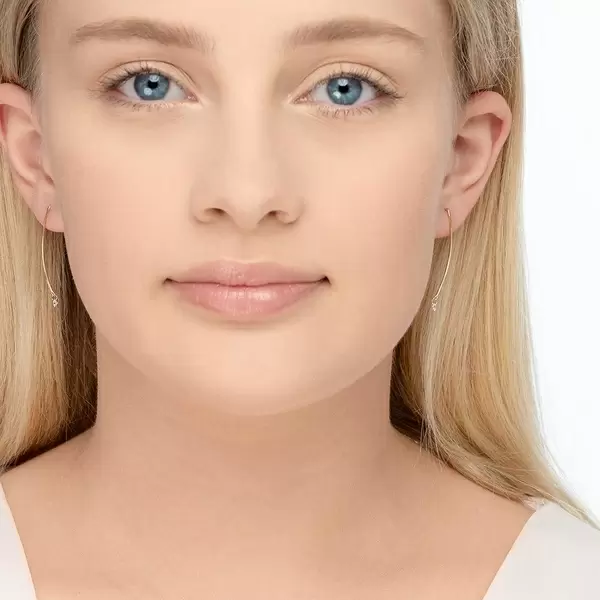 Leaf Jewelry Creole Pure M Diamant, 18 K Gelbgold