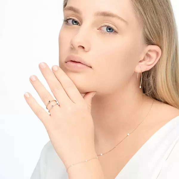 Leaf Jewelry Creole Pure M Diamant 18 K Roségold