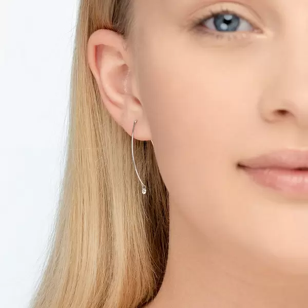 Leaf Jewelry Creole Pure M Diamant, 18 K Weißgold