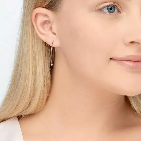 Leaf Jewelry Creole Pure M Diamant, 18 K Weißgold